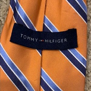 tommy Hilfiger orange and blue tie